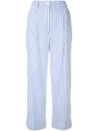 P.a.r.o.s.h. Striped Poplin Trousers - Blue