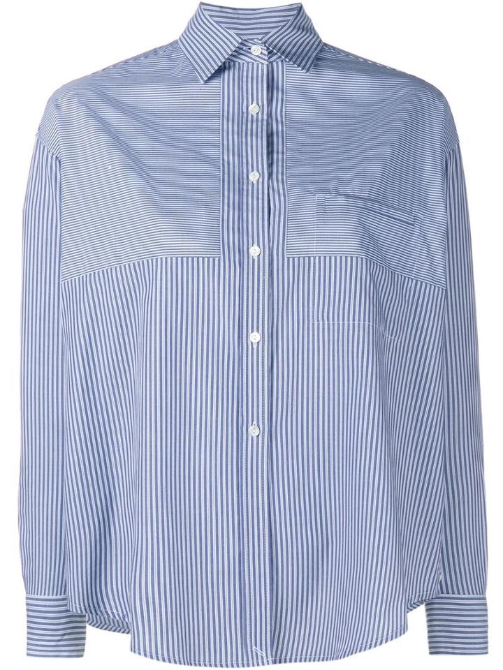 Vince Stripe Convertible Long Sleeve Shirt