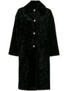 Lanvin Oversized Embellished Button Coat - Black
