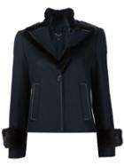 Derek Lam Detailing Fitted Jacket, Women's, Size: 44, Black, Mink Fur/cashmere/wool