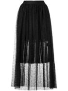 Gaelle Bonheur Pleated Sheer Skirt - Black