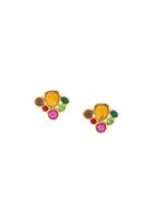 Emanuel Ungaro Vintage Stone Embellished Clip-on Earrings, Women's, Metallic