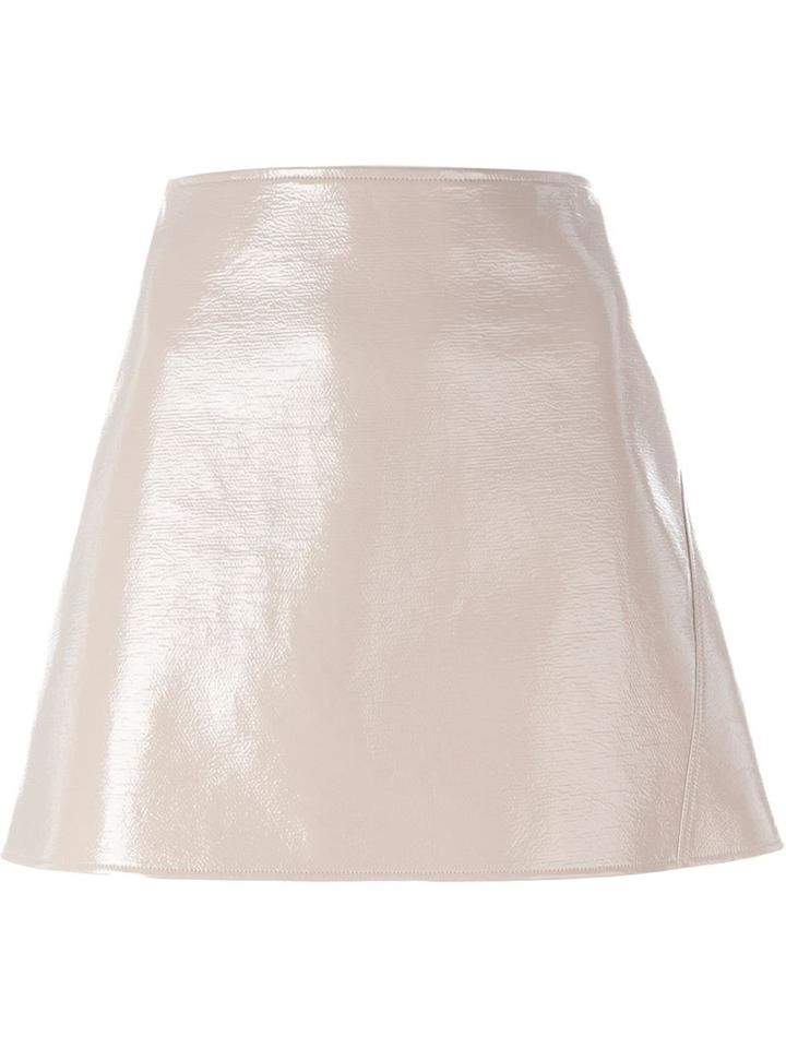 Courrèges A-line Mini Skirt, Women's, Size: 36, Nude/neutrals, Cotton/polyurethane/acetate/cupro