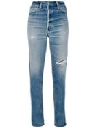 Re/done Distressed Skinny Jeans - Blue