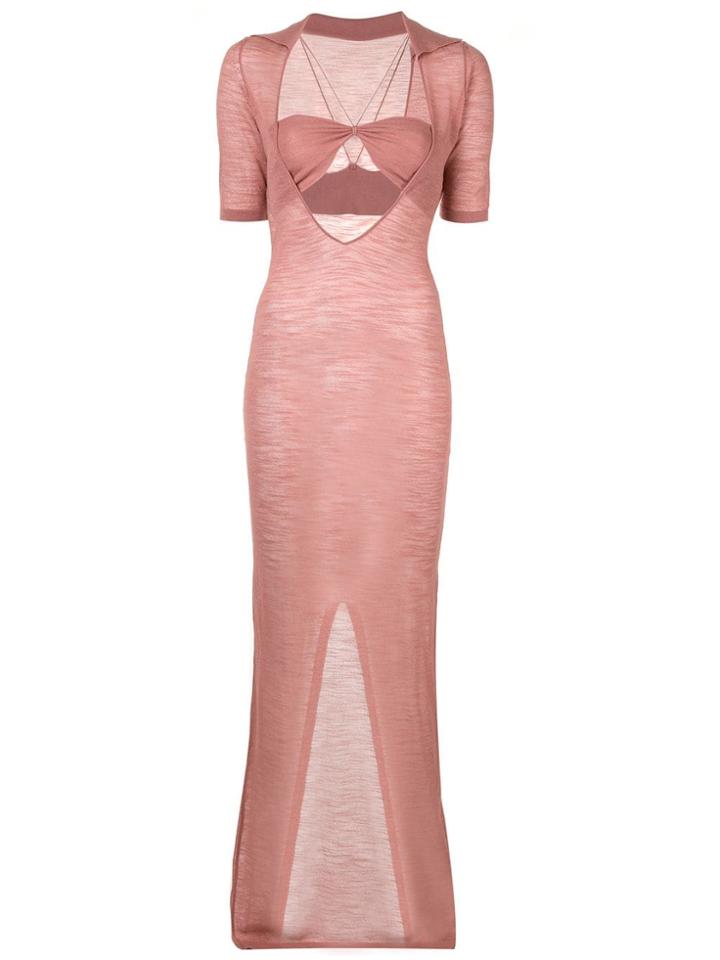 Jacquemus Piana Cut-out Knitted Dress - Pink