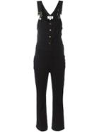 Frame Denim Buttoned Dungaree, Women's, Size: 27, Black, Cotton/polyester/spandex/elastane