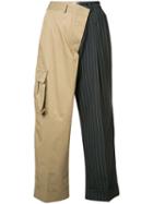 Monse - Pinstripe Cargo Trousers - Women - Cotton/wool - 2, Nude/neutrals, Cotton/wool