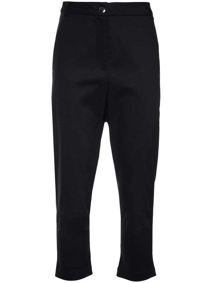Balossa White Shirt Sezen Tapered Cropped Trousers - Black