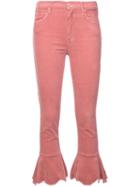 Mother Flared Cropped Jeans - Pink