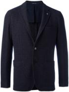 Tagliatore Two Button Blazer, Men's, Size: 54, Blue, Virgin Wool/cotton/polyamide/cupro