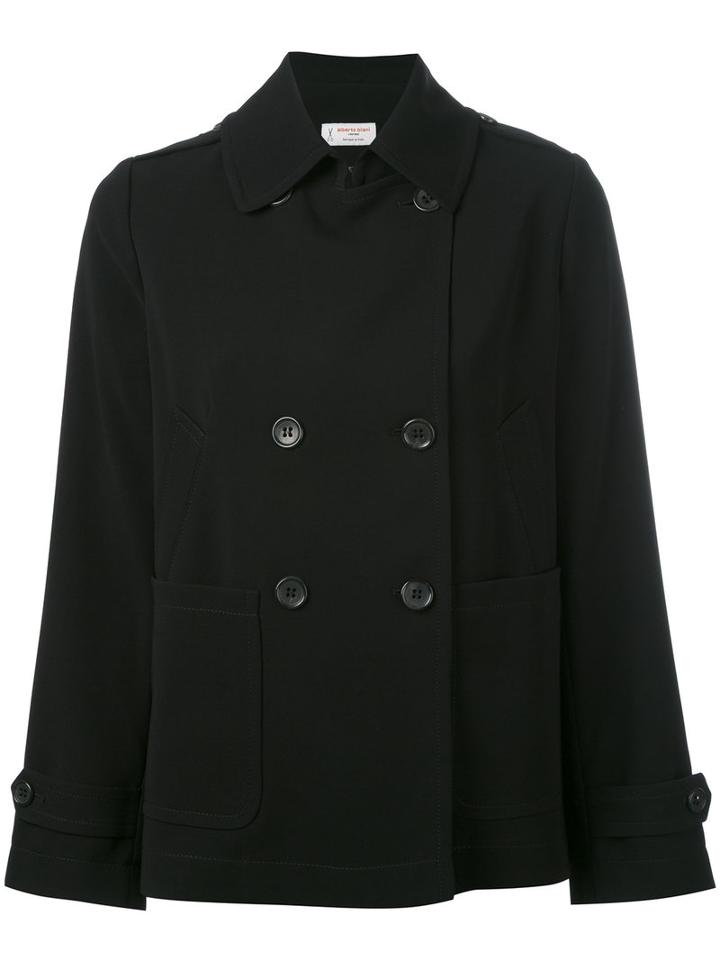 Alberto Biani - Double-breasted Peacoat - Women - Polyester/acetate/triacetate - 40, Black, Polyester/acetate/triacetate
