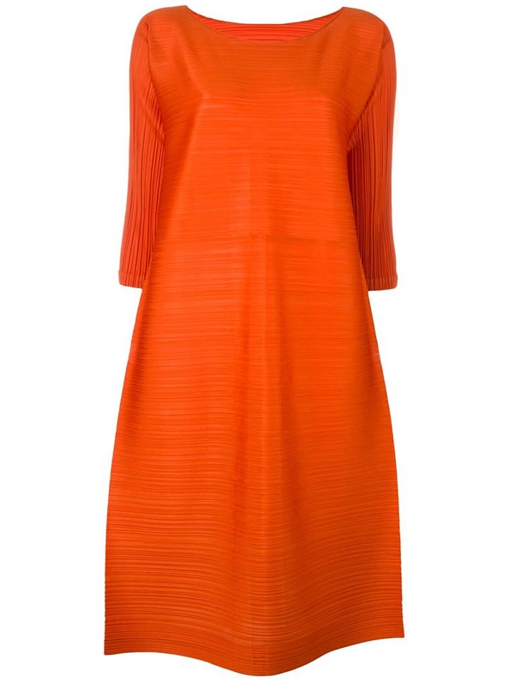 Pleats Please By Issey Miyake Pleated Tunic, Women's, Size: Iii, Yellow/orange, Polyester