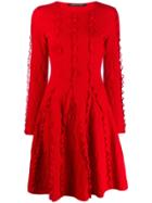 Antonino Valenti Long Sleeve Knit Dress - Red