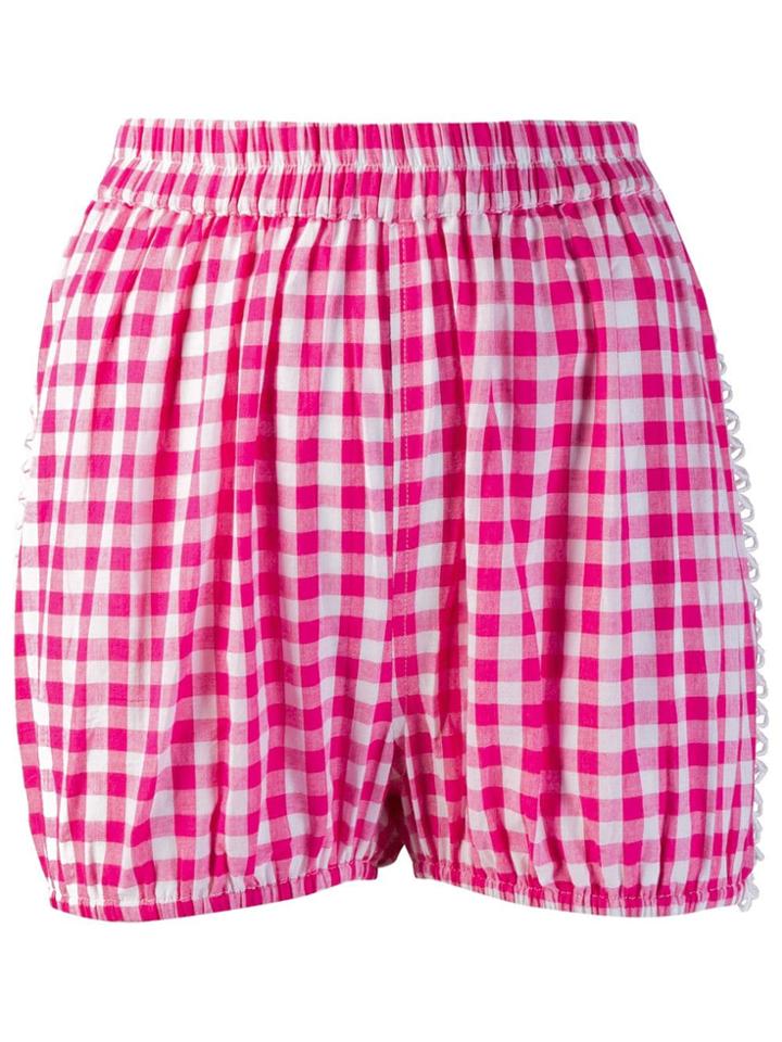 Dodo Bar Or Lace Panel Checked Shorts - Pink