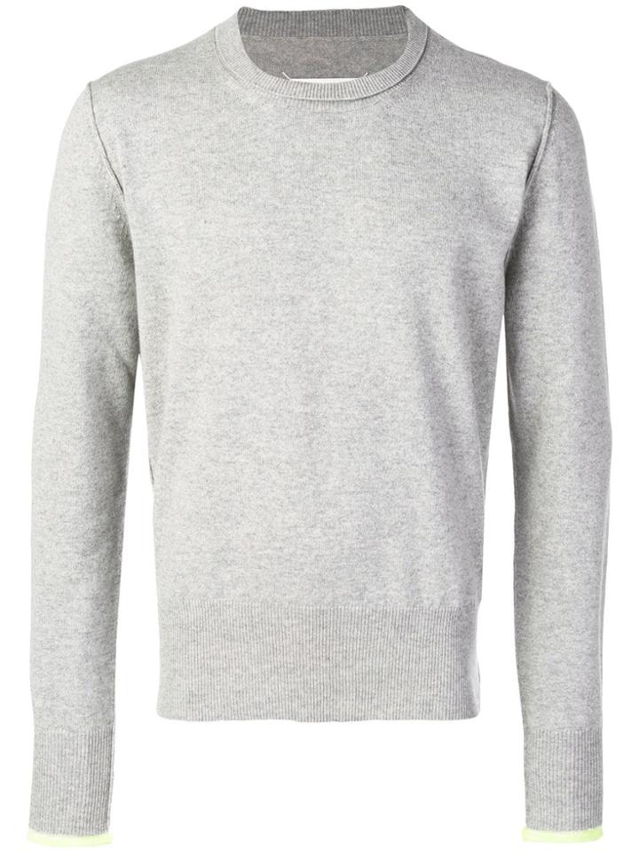 Maison Margiela Neon Trim Jumper - Grey