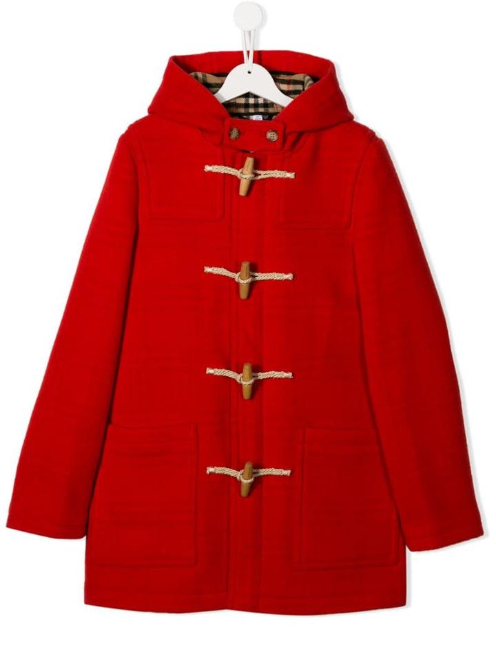 Burberry Kids Single-breasted Coat - Red