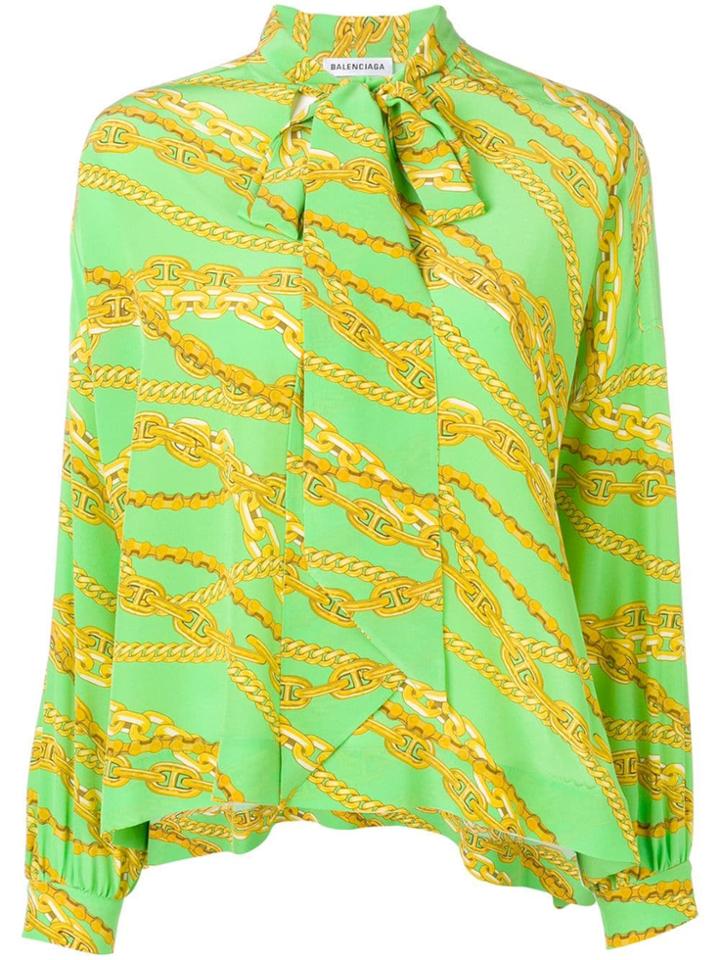 Balenciaga Chain Print Blouse - Green