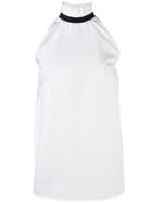 Monographie Pleated Back Sleeveless Shirt - White