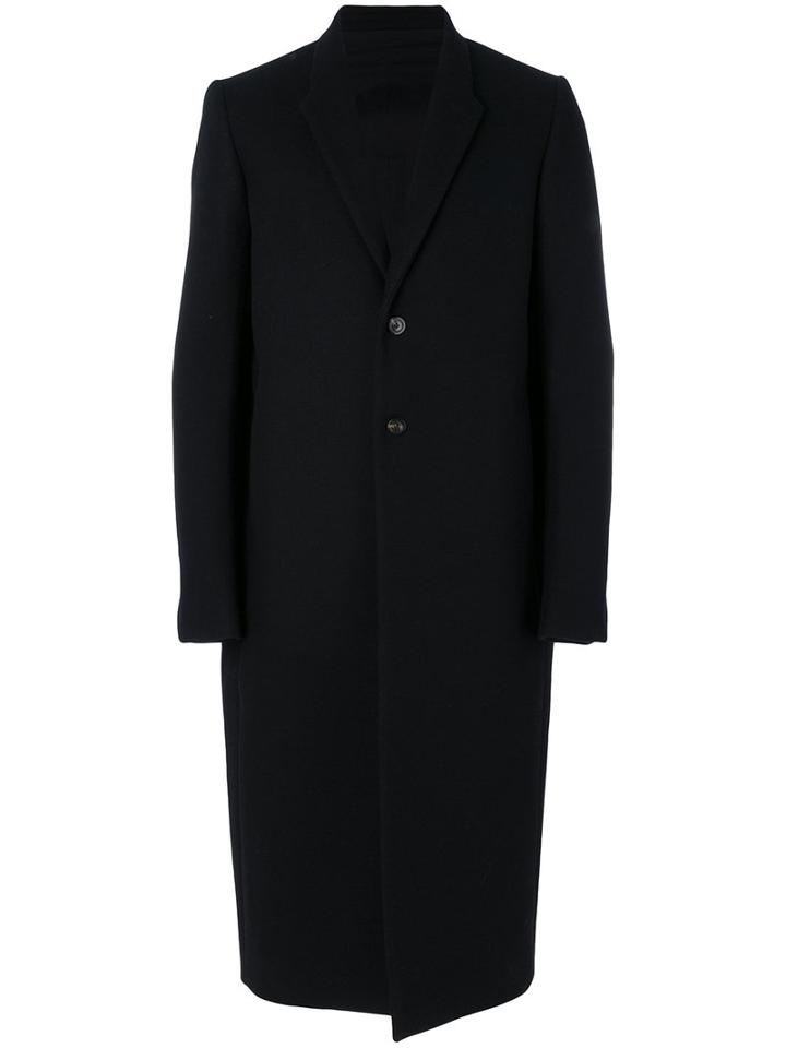 Rick Owens - Single Breasted Coat - Men - Polyamide/virgin Wool - 52, Black, Polyamide/virgin Wool