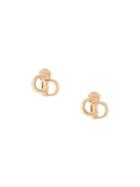 Christian Dior Pre-owned Cc Logo Earrings - Gold