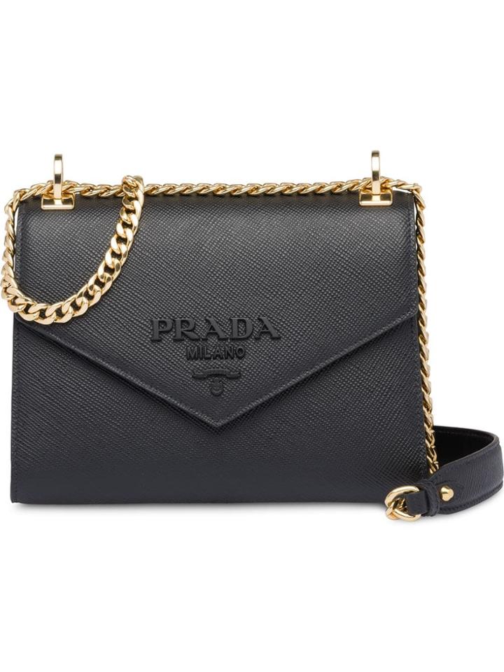 Prada Monochrome Saffiano Leather Bag - Black