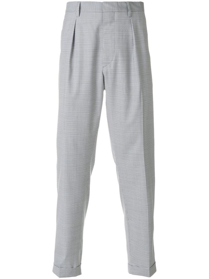 Prada Houndstooth Check Trousers - Blue