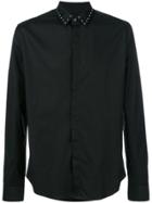 Les Hommes Studded Collar Shirt - Black