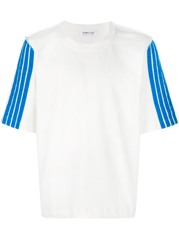 Dima Leu Striped Sleeve T-shirt - White