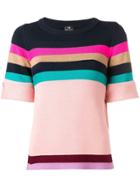 Ps Paul Smith Striped Knitted T-shirt - Pink