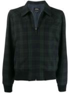 A.p.c. Plaid Collared Bomber Jacket - Blue