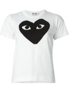 Comme Des Garçons Play Heart Print T-shirt, Women's, Size: M, White, Cotton