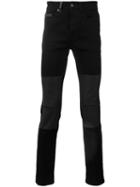 Marcelo Burlon County Of Milan Patched Knee Jeans, Men's, Size: 32, Black, Cotton/spandex/elastane/polyester