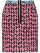 Natasha Zinko High-waisted Houndstooth Skirt - Pink