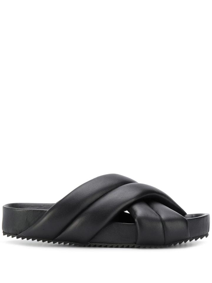 Jil Sander Double Strap Sliders - Black