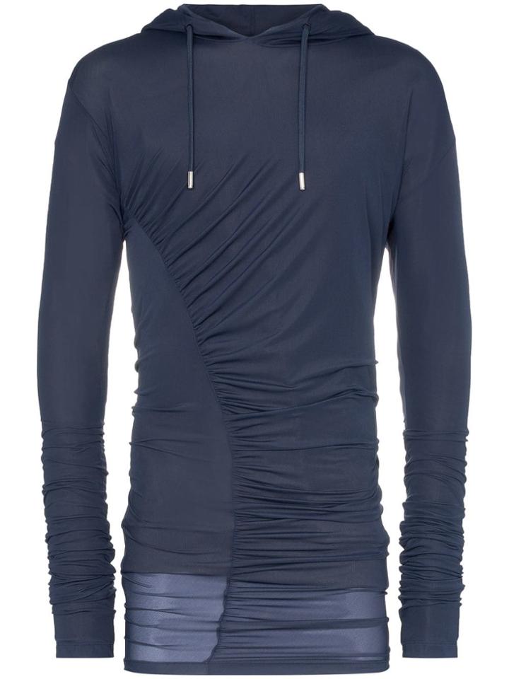 Y/project Ruched Hoodie - Blue