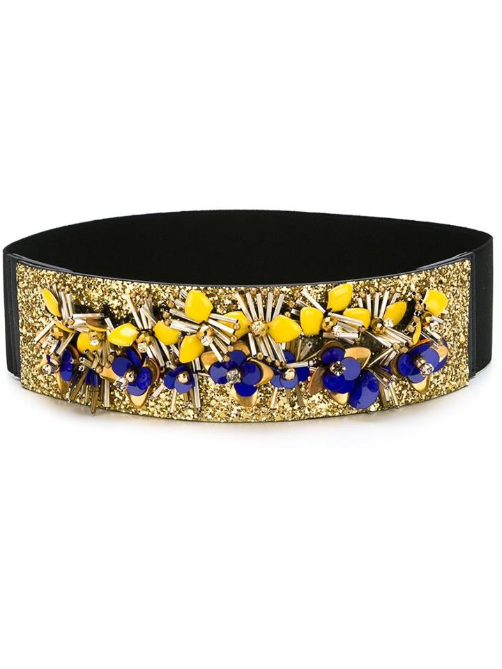 Marni Embellished Belt, Women's, Size: 75, Black, Polyester