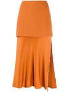 Versace Tiered Greek Key Skirt - Orange