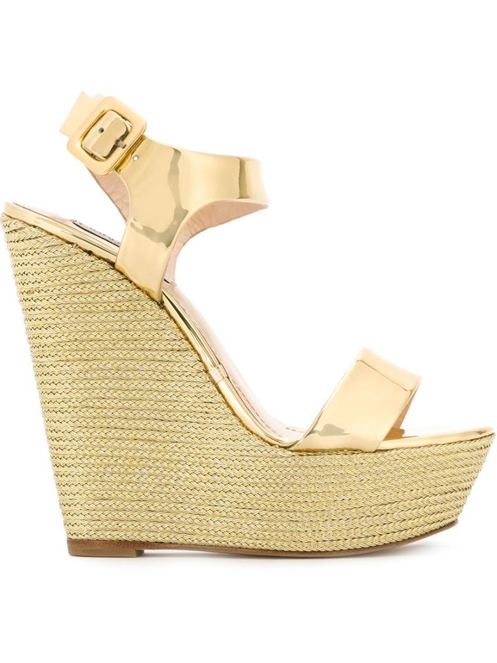 Gianni Renzi Metallic Wedged Sandals