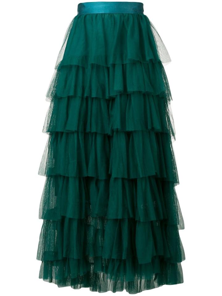 Forte Forte Tiered Tulle Skirt - Green