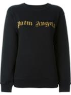 Palm Angels Logo Embroidered Sweatshirt, Women's, Size: Xs, Black, Cotton