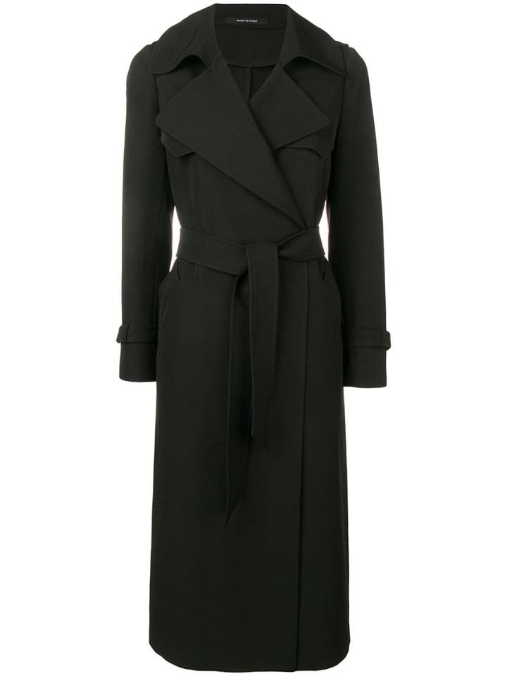 Tagliatore Longline Trench Coat - Black