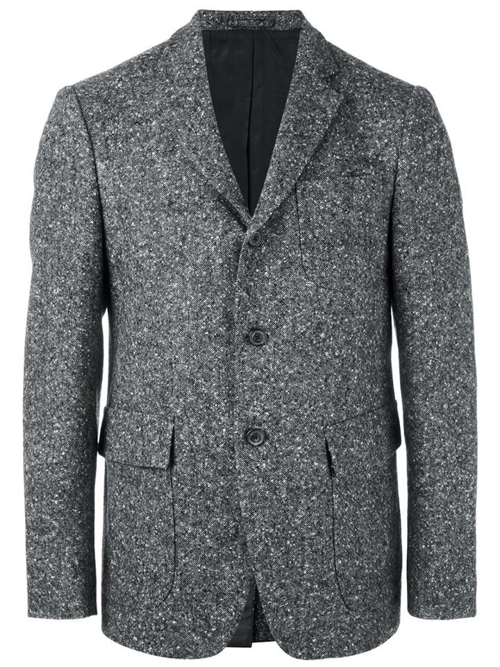 Wooster + Lardini Three Button Blazer, Men's, Size: 48, Grey, Cotton/nylon/viscose/wool