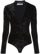 Fleur Du Mal - Leather Choker Bodysuit - Women - Spandex/elastane/viscose - L, Black, Spandex/elastane/viscose