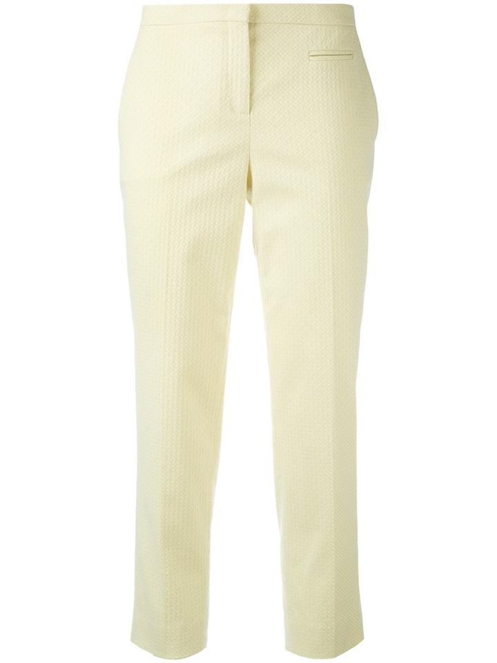 Fabiana Filippi - Cropped Trousers - Women - Cotton/polyester/spandex/elastane - 48, Yellow/orange, Cotton/polyester/spandex/elastane