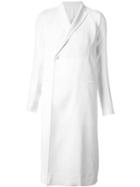 Rick Owens Fitted Overcoat, Women's, Size: 40, White, Silk/wool
