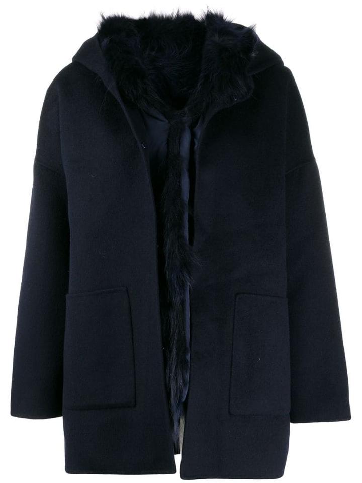 S.w.o.r.d 6.6.44 Hooded Single-breasted Coat - Blue