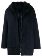S.w.o.r.d 6.6.44 Hooded Single-breasted Coat - Blue