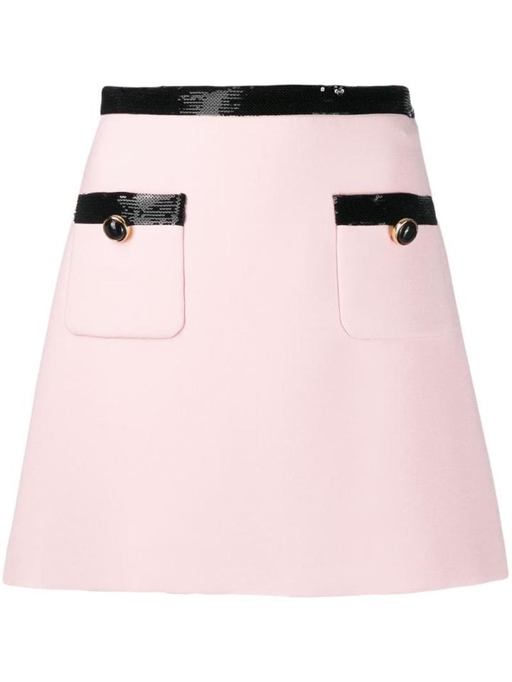 Miu Miu Sequin Detail Mini Skirt - Pink