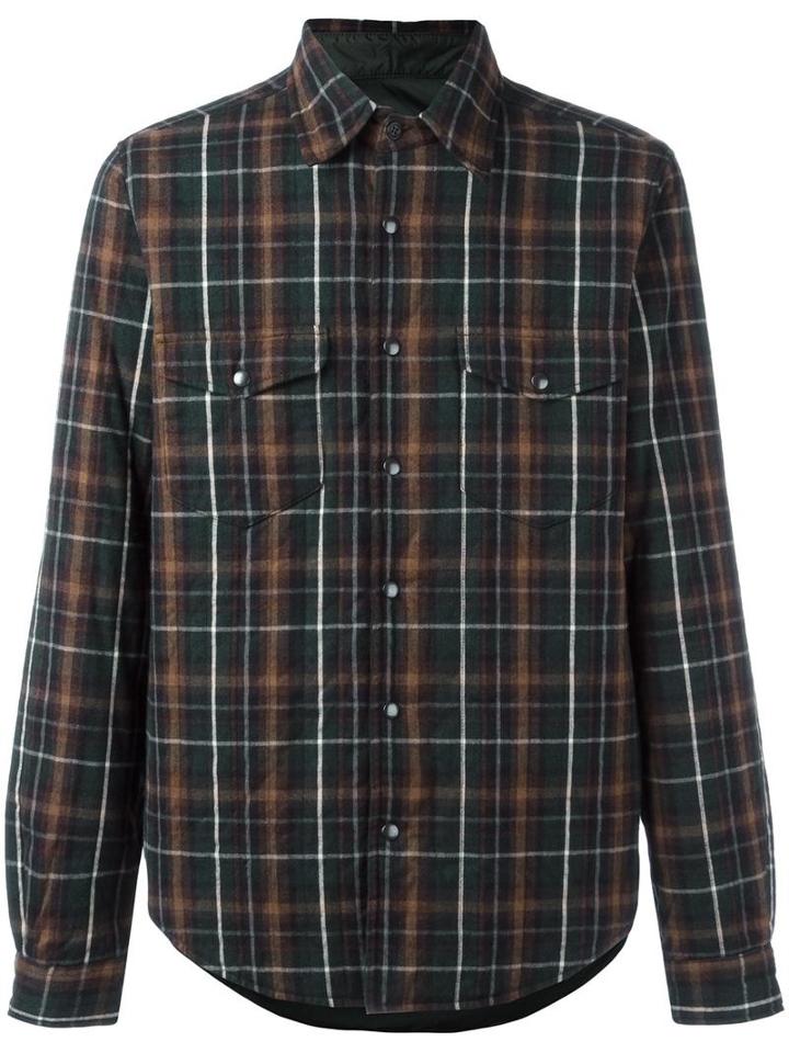 Aspesi Chest Pockets Plaid Shirt, Men's, Size: Medium, Cotton/polyester