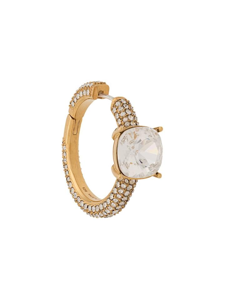 Ambush Solitaire Crystal Earring - Gold